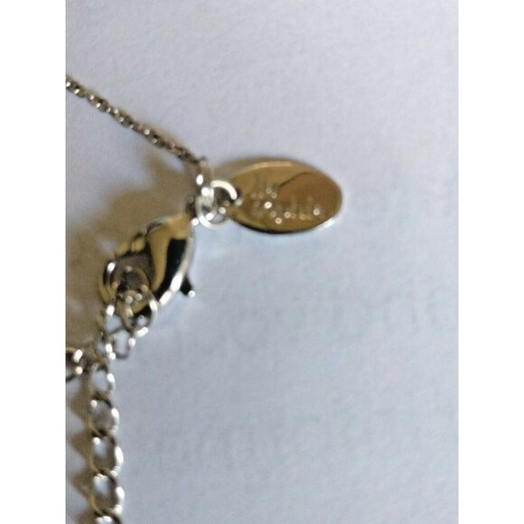 Signed Lia Sophia Ice Cream Pendat Charm Necklace 16" Silver Tone & Rhinestone - Picture 5 of 7